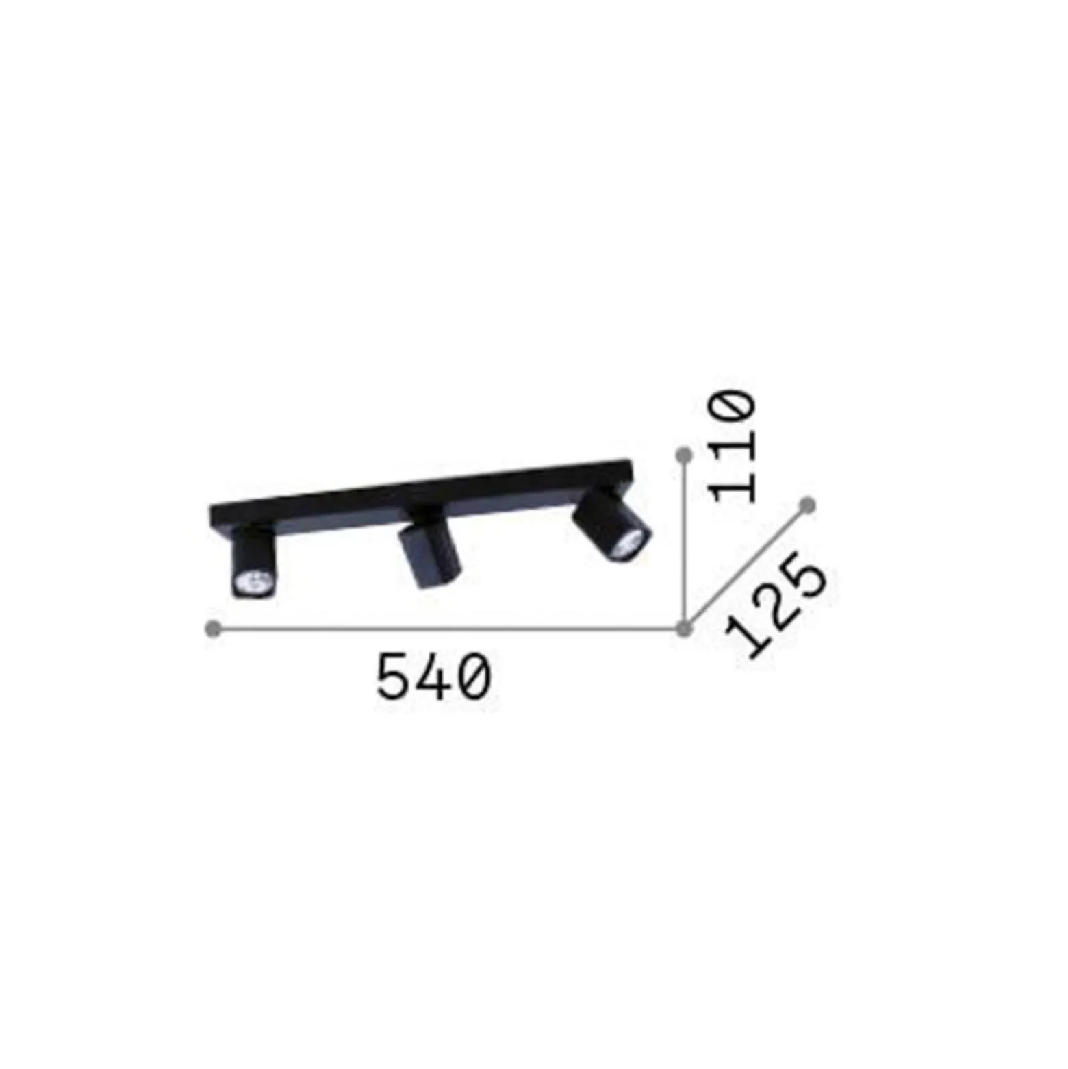 Ideal Lux Deckenspot Rudy Square, schwarz, 3-flammig, Metall