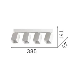 Ideal Lux Deckenstrahler Dynamite Square messing 38 cm 4-flg