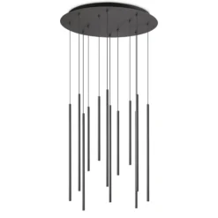 Ideal Lux Filo LED-Hängelampe zwölfflammig schwarz