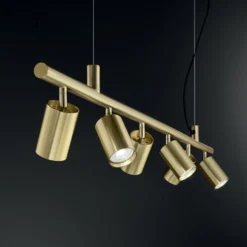 Ideal Lux Hängelampe Dynamite Round messing, 6-flg.