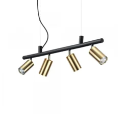 Ideal Lux Hängelampe Dynamite Round messing Metall 4-flg.