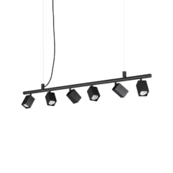 Ideal Lux Hängelampe Dynamite Square schwarz, 6-flg.