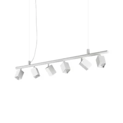 Ideal Lux Hängelampe Dynamite Square, weiß, 6-flg.