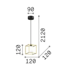 Ideal Lux Hängelampe Lingotto, einflammig, schwarz, Opalglas