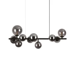 Ideal Lux Hängelampe Perlage Länge 81cm schwarz/rauch 10fl