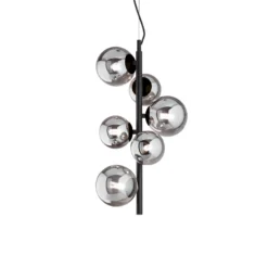 Ideal Lux Hängelampe Perlage schwarz/rauchgrau Höhe 52cm 6fl