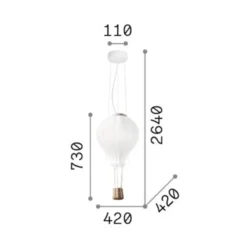 Ideal Lux Hängeleuchte Dream Big, weiß, Opalglas, Ø 42 cm