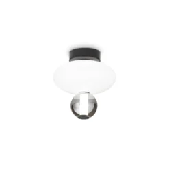 Ideal Lux LED-Deckenlampe Lumiere-2, Glas opal/grau, schwarz