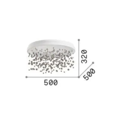 Ideal Lux LED-Deckenleuchte Armony weiß Metall Glas, Ø 50 cm