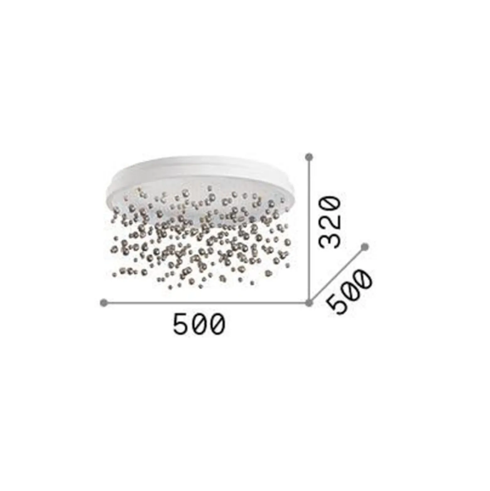Ideal Lux LED-Deckenleuchte Armony weiß Metall Glas, Ø 50 cm