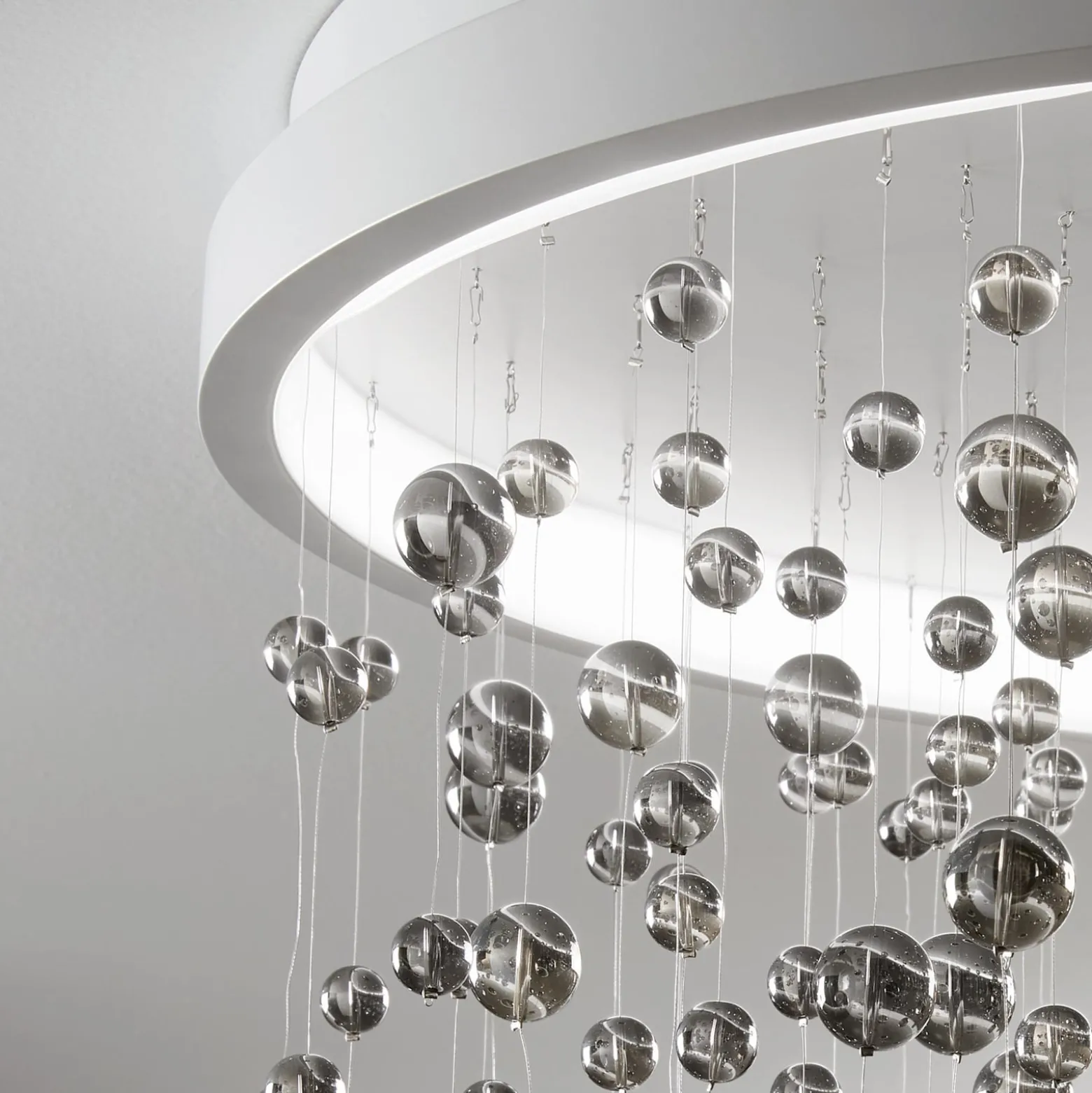 Ideal Lux LED-Deckenleuchte Armony weiß Metall Glas, Ø 50 cm
