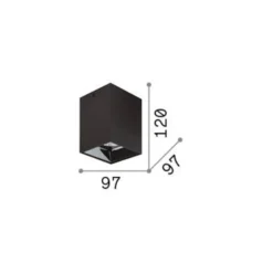 Ideal Lux LED-Downlight Nitro Square, schwarz, Höhe 12 cm