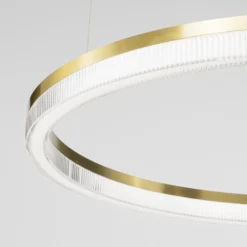 Ideal Lux LED-Hängelampe Crown Ø 80 cm, messingfarben Metall