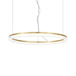 Ideal Lux LED-Hängelampe Crown Ø 80 cm, messingfarben Metall