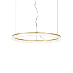 Ideal Lux LED-Hängelampe Crown Ø 60 cm, messingfarben Metall