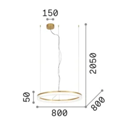 Ideal Lux LED-Hängelampe Crown Ø 80 cm, schwarz, Metall