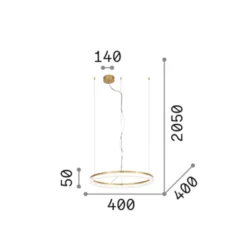 Ideal Lux LED-Hängelampe Crown Ø 40 cm, weiß, Metall