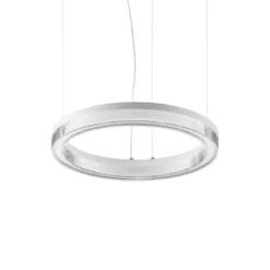 Ideal Lux LED-Hängelampe Crown Ø 40 cm, weiß, Metall