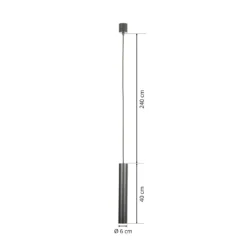 Ideal Lux LED-Pendelleuchte Look, Ø 6 cm, schwarz, Metall