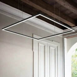 Ideal Lux LED-Pendel Oracle Slim 90 x 90 cm schwarz 3.000 K