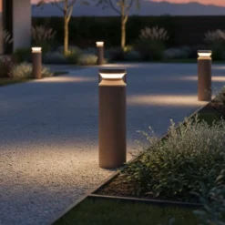 Ideal Lux LED-Sockelleuchte Boeing, kaffeebraun, Höhe 40 cm