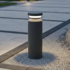 Ideal Lux LED-Sockelleuchte Boeing, schwarz, Höhe 40 cm