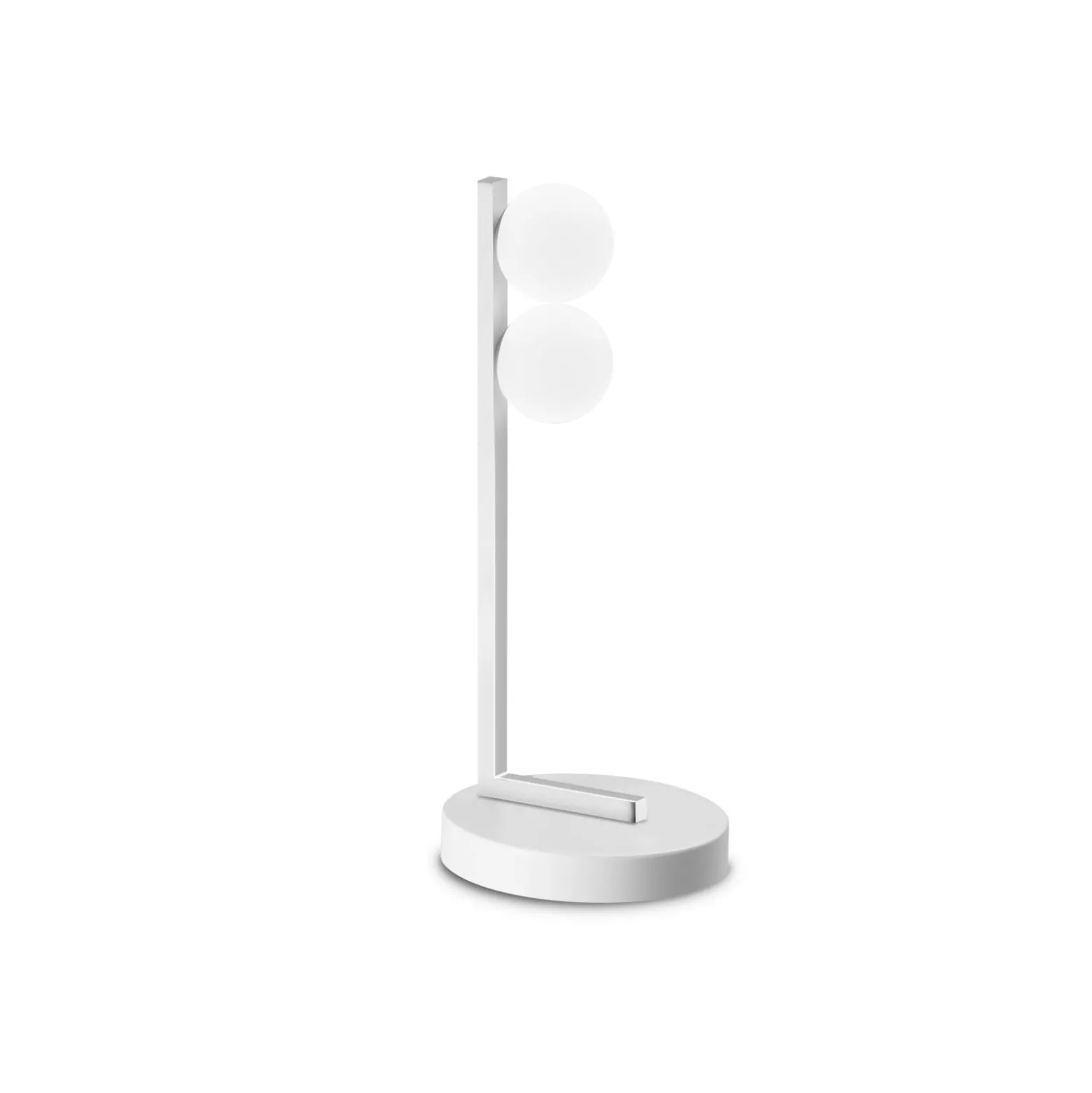 Ideal Lux LED-Tischlampe Ping Pong weiß 2-flg. Glas Metall
