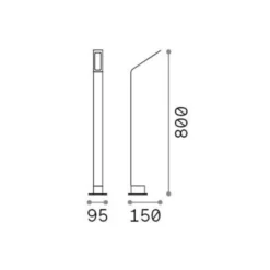 Ideal Lux LED-Wegelampe Agos schwarz 3.000 K Höhe 80 cm Alu
