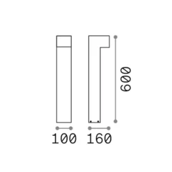 Ideal Lux LED-Wegelampe Sirio, grau, Höhe 60 cm, Metall