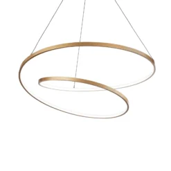 Ideal Lux Oz LED-Hängeleuchte Ø 80 cm, messing