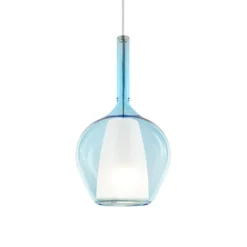 Ideal Lux Pendellampe Kalique 1, blau, Ø 18 cm, Kunststoff