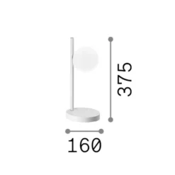 Ideal Lux Tischlampe Binomio, weiß, Höhe 38 cm, Metall