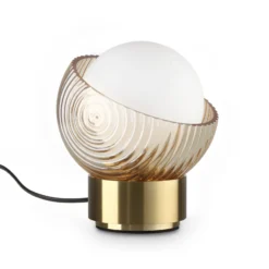 Ideal Lux Tischlampe Bloom messing/amber Höhe13 cm