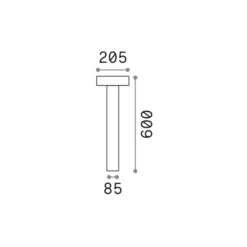 Ideal Lux Wegeleuchte Tesla anthrazit, Aluminium, Höhe 60 cm