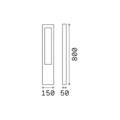 Ideal Lux Wegeleuchte Vega, braun, Aluminium, Höhe 80 cm