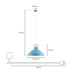Jieldé Beaumont B360 Hängelampe hellblau matt