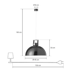 Jieldé Dante D450 Hängeleuchte, schwarz, Ø 45 cm