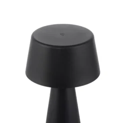 JUST LIGHT. LED-Akkutischlampe Abera schwarz Kunststoff IP54