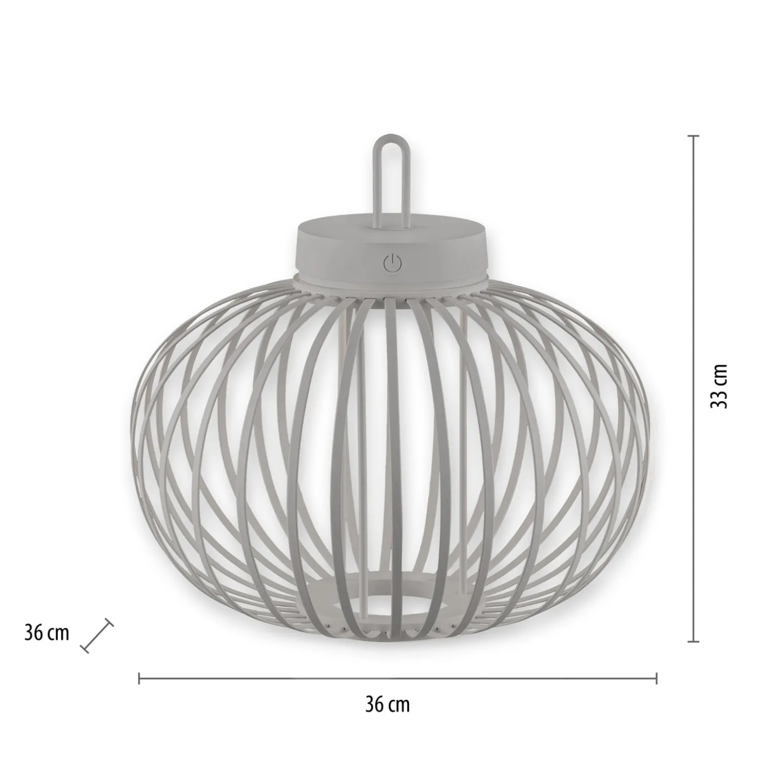 JUST LIGHT. LED-Akku-Tischlampe Akuba grau-beige 33cm Bambus