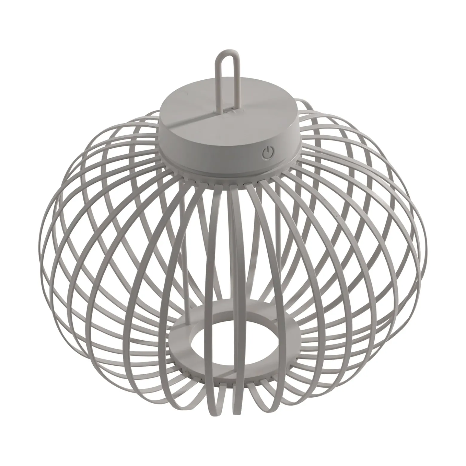 JUST LIGHT. LED-Akku-Tischlampe Akuba grau-beige 33cm Bambus