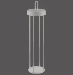 JUST LIGHT. LED-Akku-Tischlampe Anselm grau-beige 50cm Eisen
