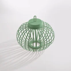 JUST LIGHT. LED-Akku-Tischleuchte Akuba, grün, 33 cm, Bambus