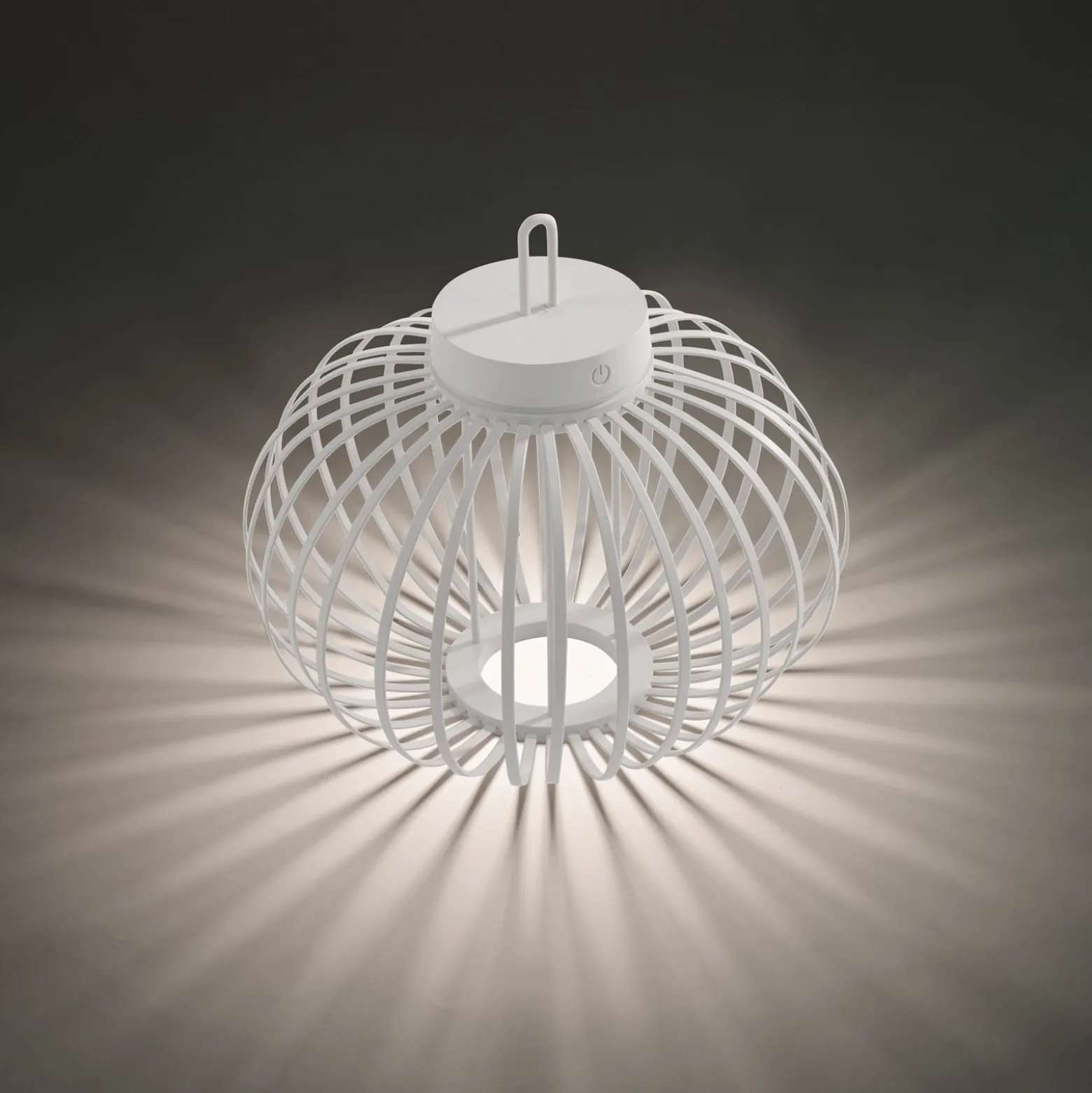 JUST LIGHT. LED-Akku-Tischleuchte Akuba, weiß, 33 cm, Bambus
