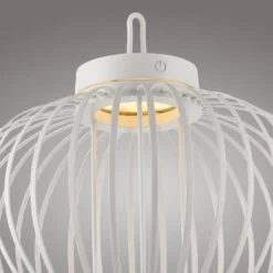 JUST LIGHT. LED-Akku-Tischleuchte Akuba, weiß, 33 cm, Bambus