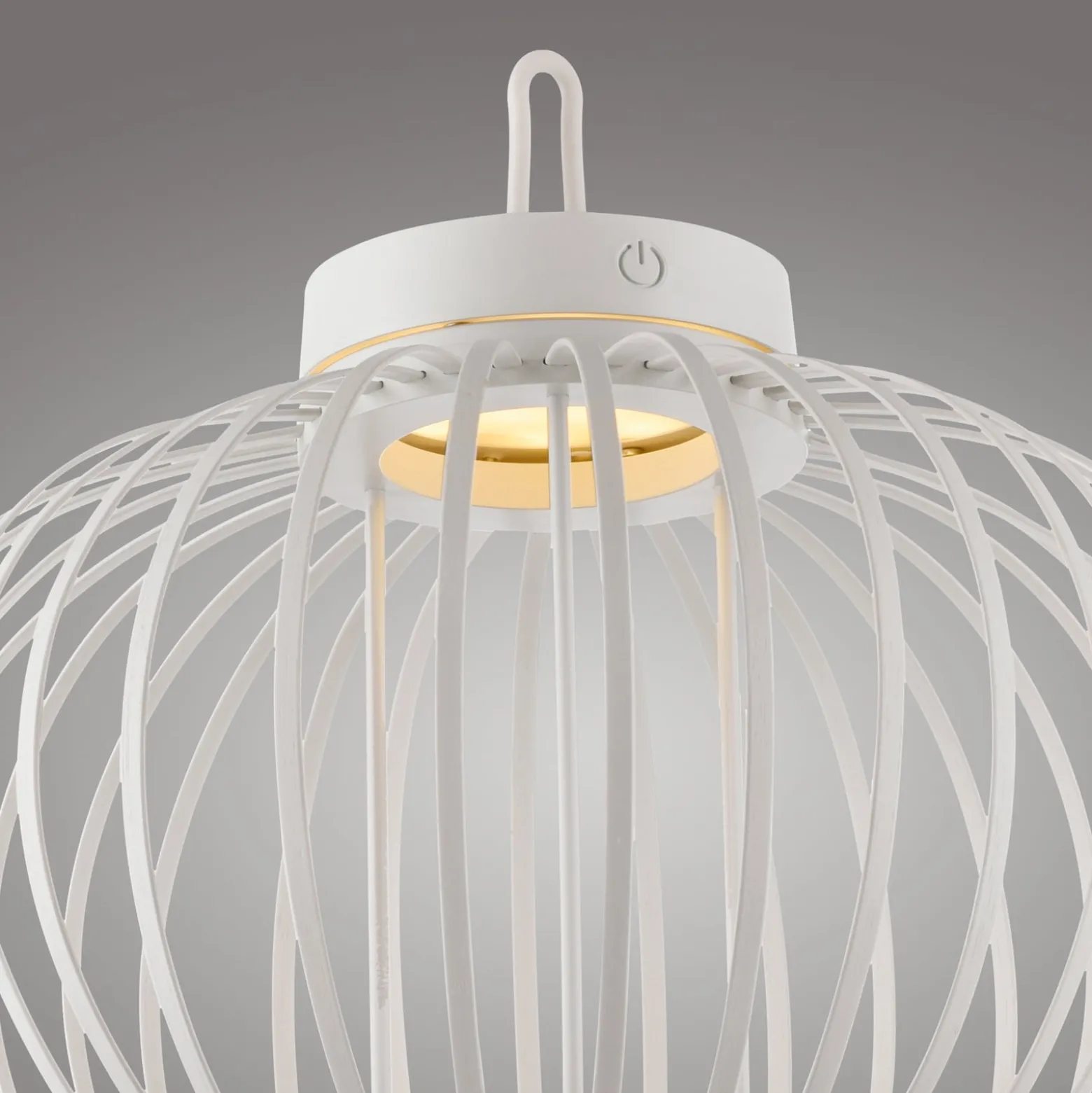 JUST LIGHT. LED-Akku-Tischleuchte Akuba, weiß, 33 cm, Bambus