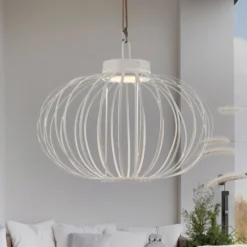JUST LIGHT. LED-Akku-Tischleuchte Akuba, weiß, 37 cm, Bambus