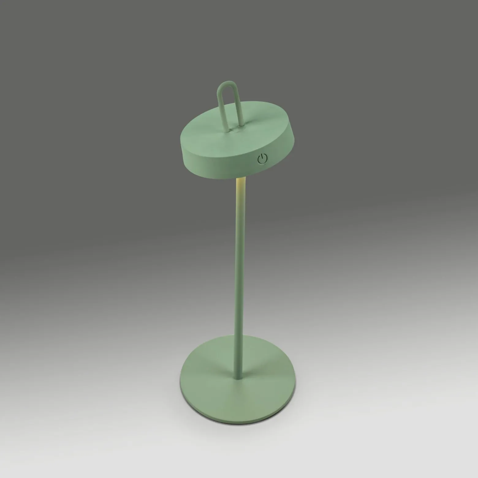 JUST LIGHT. LED-Akku-Tischleuchte Amag, grün, Eisen, IP44