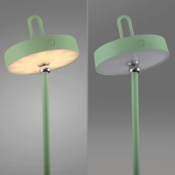 JUST LIGHT. LED-Akku-Tischleuchte Amag, grün, Eisen, IP44