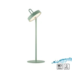 JUST LIGHT. LED-Akku-Tischleuchte Amag, grün, Eisen, IP44