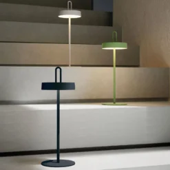 JUST LIGHT. LED-Akku-Tischleuchte Amag, schwarz, Eisen, IP44